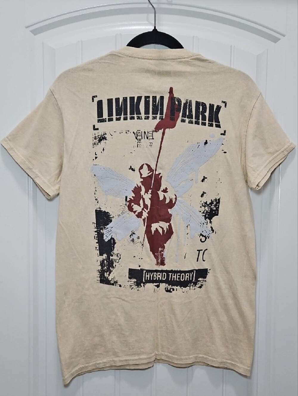 Linkin Park Hybrid Theory Cream Crew Neck Graphic Tee New Small Unisex